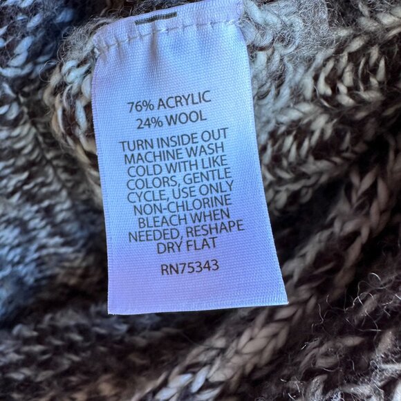 Cynthia Rowley Womens Open-Front Knit Cardigan Sweater S Brown/White Ombré Acryl - Picture 3 of 10